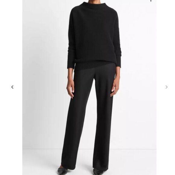 Vince Sweaters - New Vince Boiled Cashmere Funnel Neck Pullover in Black